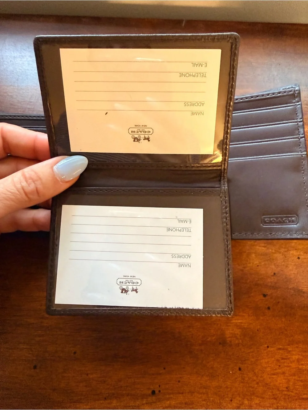 NWOT Coach Men's Pebbled Leather Bi-Fold Wallet in Brown